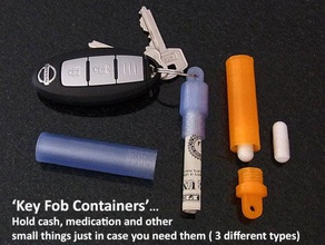 key fob containers keychains accessory birthday capsule cash compartment emergency everyday fathers day gift health hidden holder keyfob keyring medical medication medicine medieval money mothers mount notes pill pills portable practical present safe safety screw top secure tablet travel useful 3d print model - Mito3D