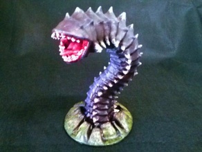 purple worm toy game accessories creature dd dungeon dwarve forge mini monster openforge pathfinder 3d print model - Mito3D