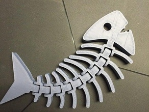 articulada peixe animais criatura móveis esqueleto brinquedo 3d print model - Mito3D
