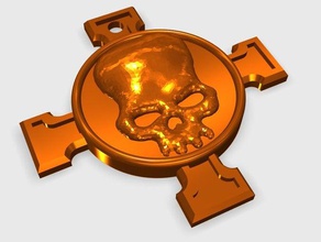 templar death head skull charm jewelry necklace 3d print model - Mito3D