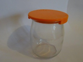 la cubierta de cristal yogur tarro couvercle bote yaourt cocina comedor cap frasco vidrio tapa verre 3d print model - Mito3D