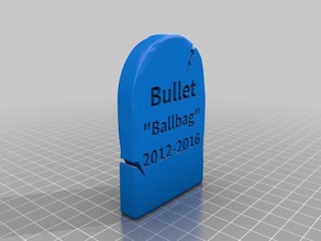 bullet head stone v2 grave halloween other customized 3d print model - Mito3D