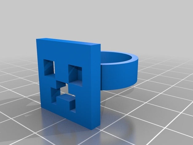 my customized pixel art ring design your ownsize 6 rings 3D print model - Mito3D