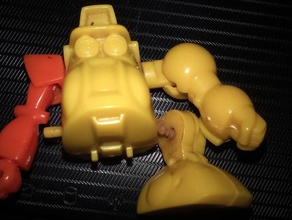 wiprequest 1980er Jahren gatchapon Roboter - Spielzeug Spiel Zubehör chibi gachapon kit Modell snapfit snap zusammen gelb 3d print model - Mito3D
