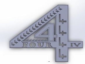 4 Zeichen logos Tür-Schild vier Nummer 3d print model - Mito3D