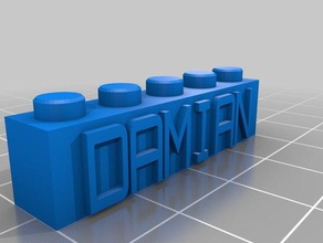 damian lego blok necklacekeychain inşaat oyuncaklar özelleştirilmiş 3d print model - Mito3D