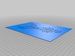phoenix estêncil 3 a arte as ferramentas personalizado 3d print model - Mito3D