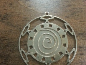 circly pendant jewelry art aztec necklace 3d print model - Mito3D