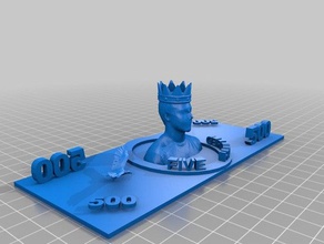 500 bill facebust scansione arte 3d print model - Mito3D