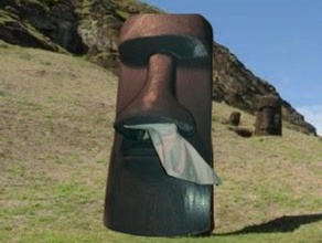 mini moai kleenex dispenser containers easter island head statue 3d print model - Mito3D