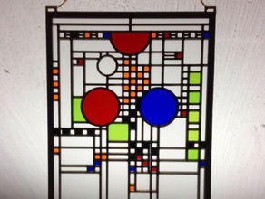 frank lloyd wright stained glass art 3d print model - Mito3D