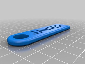 la chaîne de clé javier accessoires personnalisé 3d print model - Mito3D