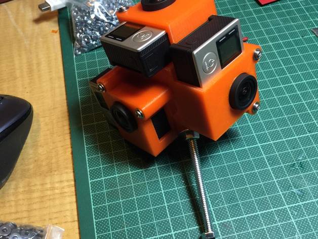 gopro sphärische 6-rig Kamera hero 4 rig 3D print model - Mito3D
