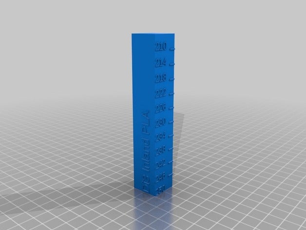di3 pla temp test tower 3d printing tests customized 3D print model - Mito3D