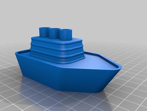 küçük basit bir gemi modeli modelleri tekne feribot model okyanus ölçekli buhar istimbot 3d print model - Mito3D