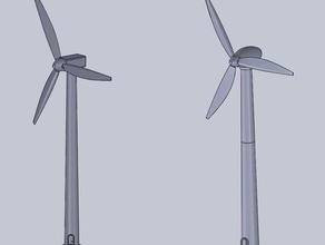 basic-scale wind turbine Gebäude Strukturen energy harvesting Modell wind-Mühle modelrailroad offshore scale-turbine scale-wind-generator Windmühle 3d print model - Mito3D