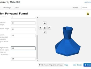 torsion polygonal funnel kitchen dining 3dprinting makeredchallenge customizer learn learning 3d print model - Mito3D