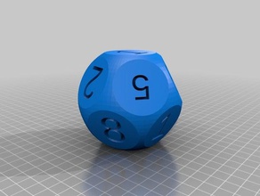 damians 12side dice customized 3d print model - Mito3D
