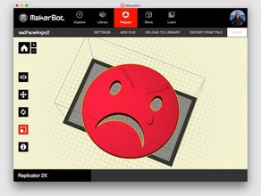 arrabbiato, triste volto difendere creative commons non commerciale le monete badge 3d print model - Mito3D