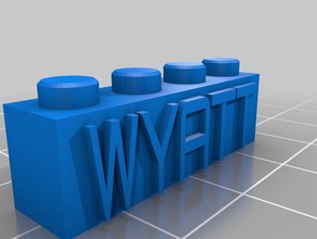 wyatt lego blok necklacekeychain inşaat oyuncaklar özelleştirilmiş 3d print model - Mito3D