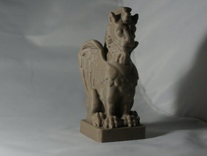 sem suporte a estátua de gárgula esculturas gargolye o grotesco leão meshmixer nenhum scan 3d print model - Mito3D