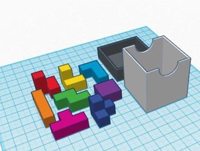 mini tetris box puzzle bonus casella di archiviazione 3d la stampa La Puzzle sconcertante retrò retrogaming 3d print model - Mito3D