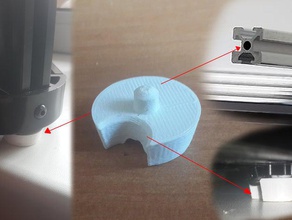 leg kossel 3d printer parts aluminium profile shape mini legs 3d print model - Mito3D