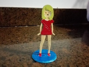 silueta mu&ntildeeca para pintar 3d la stampa bambola 3d print model - Mito3D