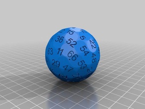 generated 69 faces dice algorithm blender die gaming generator rpg toy 3d print model - Mito3D