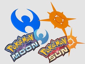 pokemon moonsun logo keychain des signes logos 3d print model - Mito3D