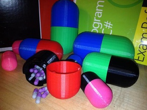 pillola bottiglia i contenitori portapillole le pillole contenitore 3d print model - Mito3D