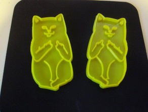 kedi kuş kurabiye kalıbı 3d baskı mutfak şeker 3d print model - Mito3D