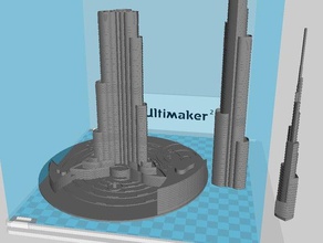 3 parça baskı burj khalifa binalar yapılar 3d print model - Mito3D