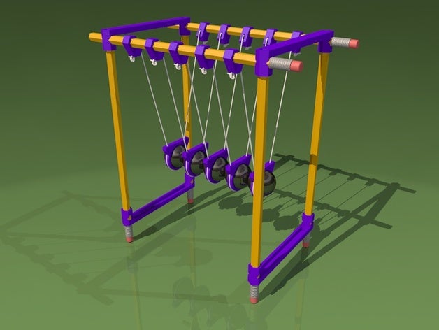 pencil newton physics astronomy newtons-cradle classic fun learning makeredchallenge technology 3D print model - Mito3D