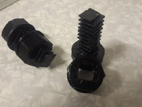 square-threaded bolt parts 3d print model - Mito3D