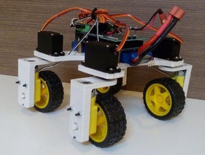 4wheel rover de 180 grados libertad rotación la rueda rc vehículos 4wd arduino prusa rcmodel 3d print model - Mito3D