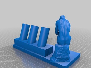 thinker pen holder sculptures 3d print model - Mito3D