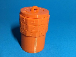 Zahlenschloss container 1000 Kombinationen Rätsel 3d print model - Mito3D