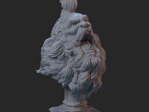 barbu yell sculptures anger angry blender bust character dude dwarf emotion emotions expression face hair head male man mohawk rage yelling zbrush 3d print model - Mito3D