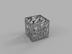 de voronoi cuadro las esculturas fusion 360 soporte lápiz 3d print model - Mito3D