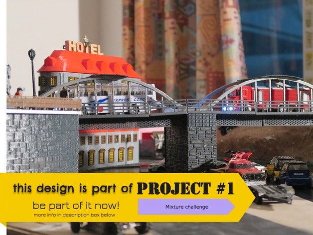 bridge my city buildings structures 3D print model - Mito3D