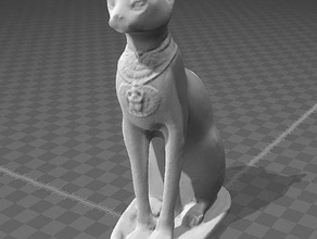egyptian cat figurine sculptures 3d print model - Mito3D