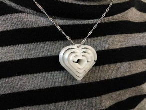 3d maze heart generator fashion 2d art customizer jewelry keychain openscad pendant valentine valentines day wearable 3d print model - Mito3D