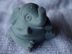 sitting elephant animals 3d print model - Mito3D