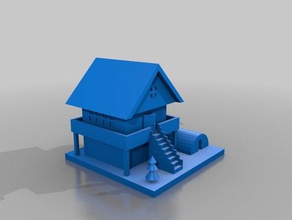 country house sculptures 3d print model - Mito3D