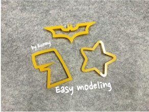 rendere cookie cutter famiglia Modellazione 3d bat batman dino facile easy print online stella 3d print model - Mito3D