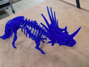 styracosaurus puzzle 3d taglio laser versione 3d print model - Mito3D