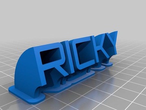 ricky plaque de nom bureau personnalisé 3d print model - Mito3D