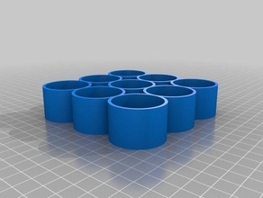 3x3 parametrico bottiglia vassoio organizzazione personalizzato 3d print model - Mito3D