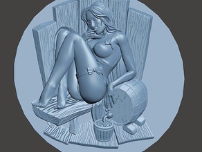 cylinder-girl art frame picture 3d print model - Mito3D
